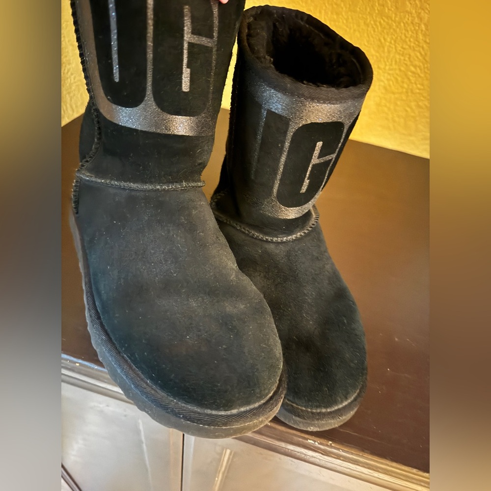 UGG Black Suede Short Classic Boots